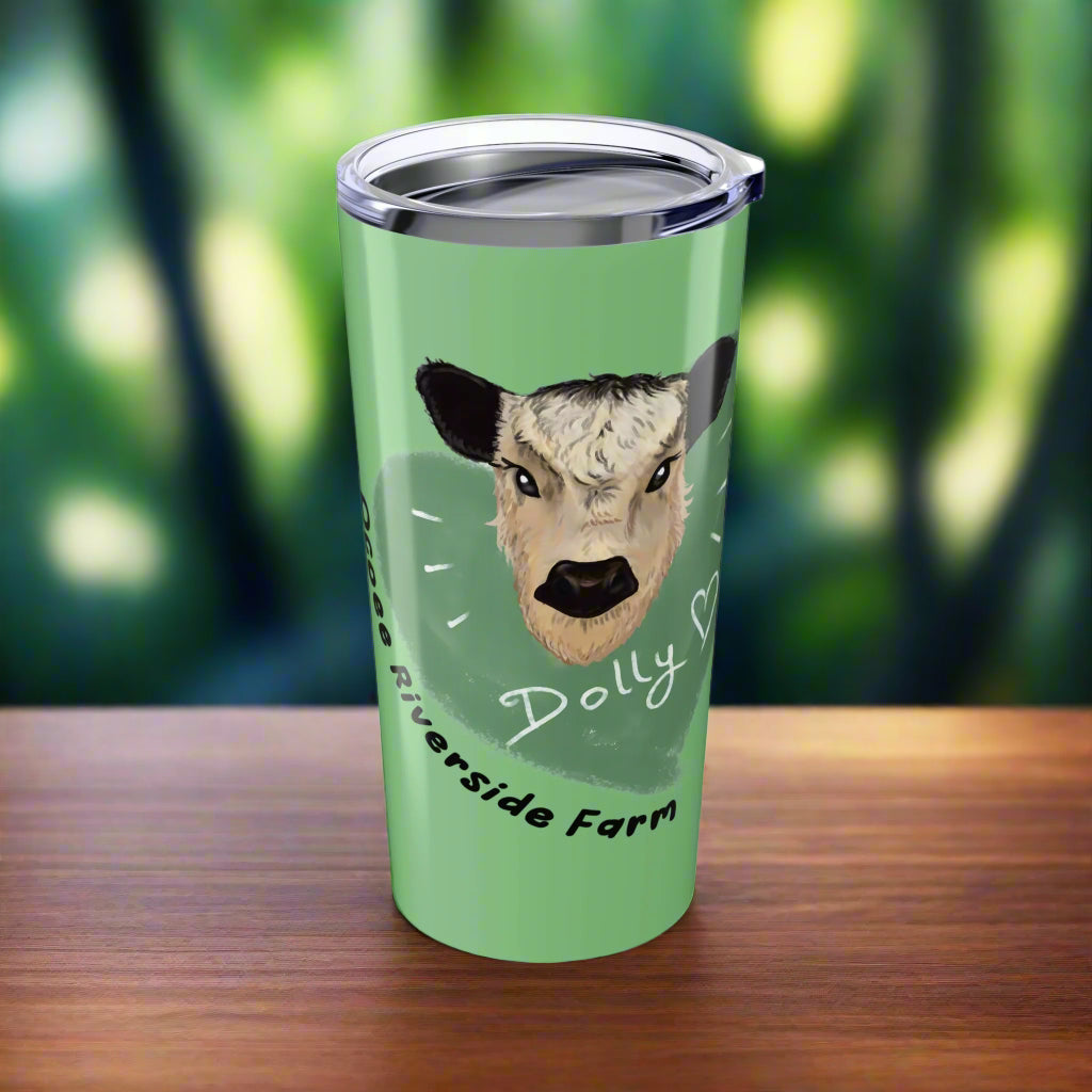 Custom 20oz Tumbler - Riverside Farm Cute Cow Design