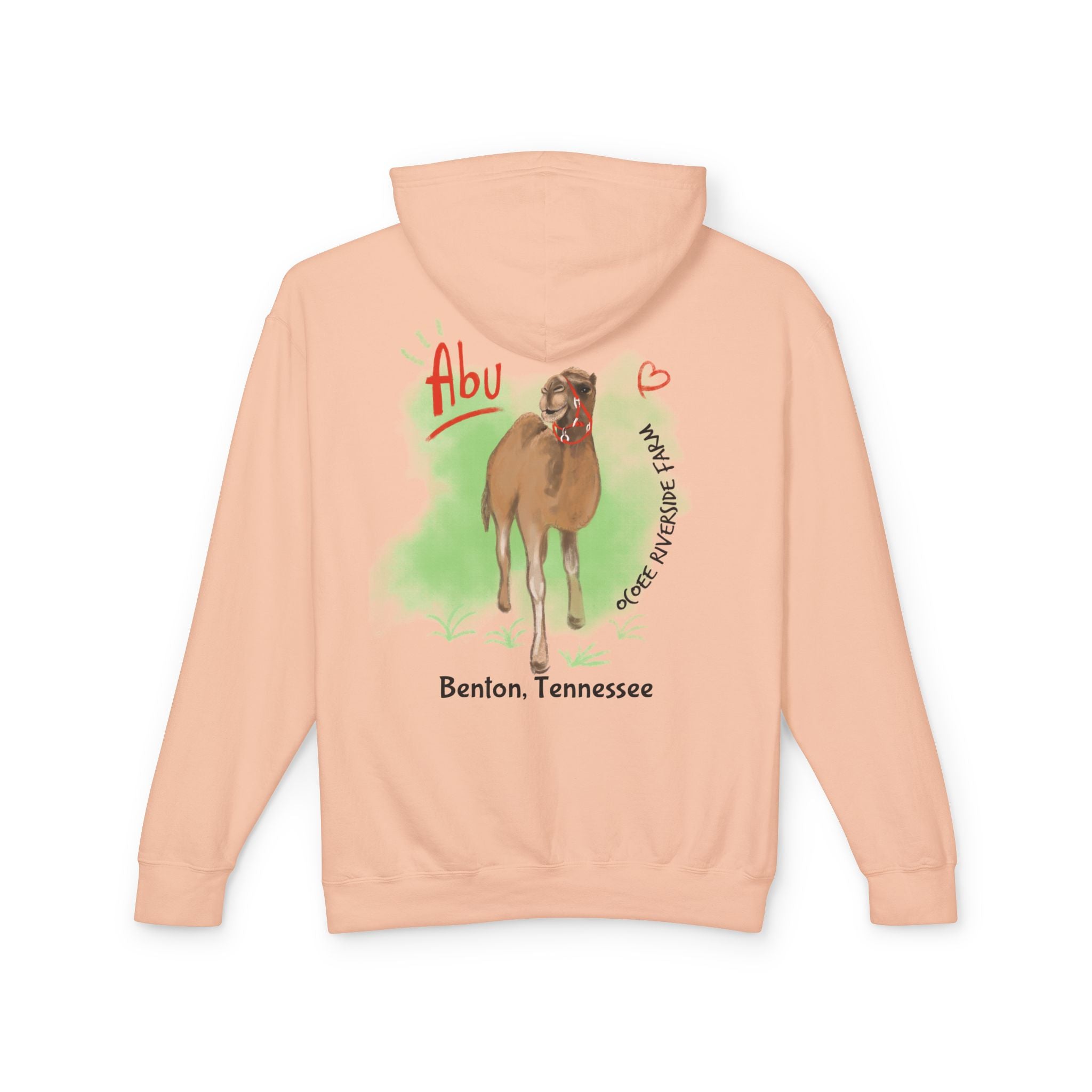 Unisex Lightweight Hooded Sweatshirt - Ocoee Riverside Farm Cute Camel