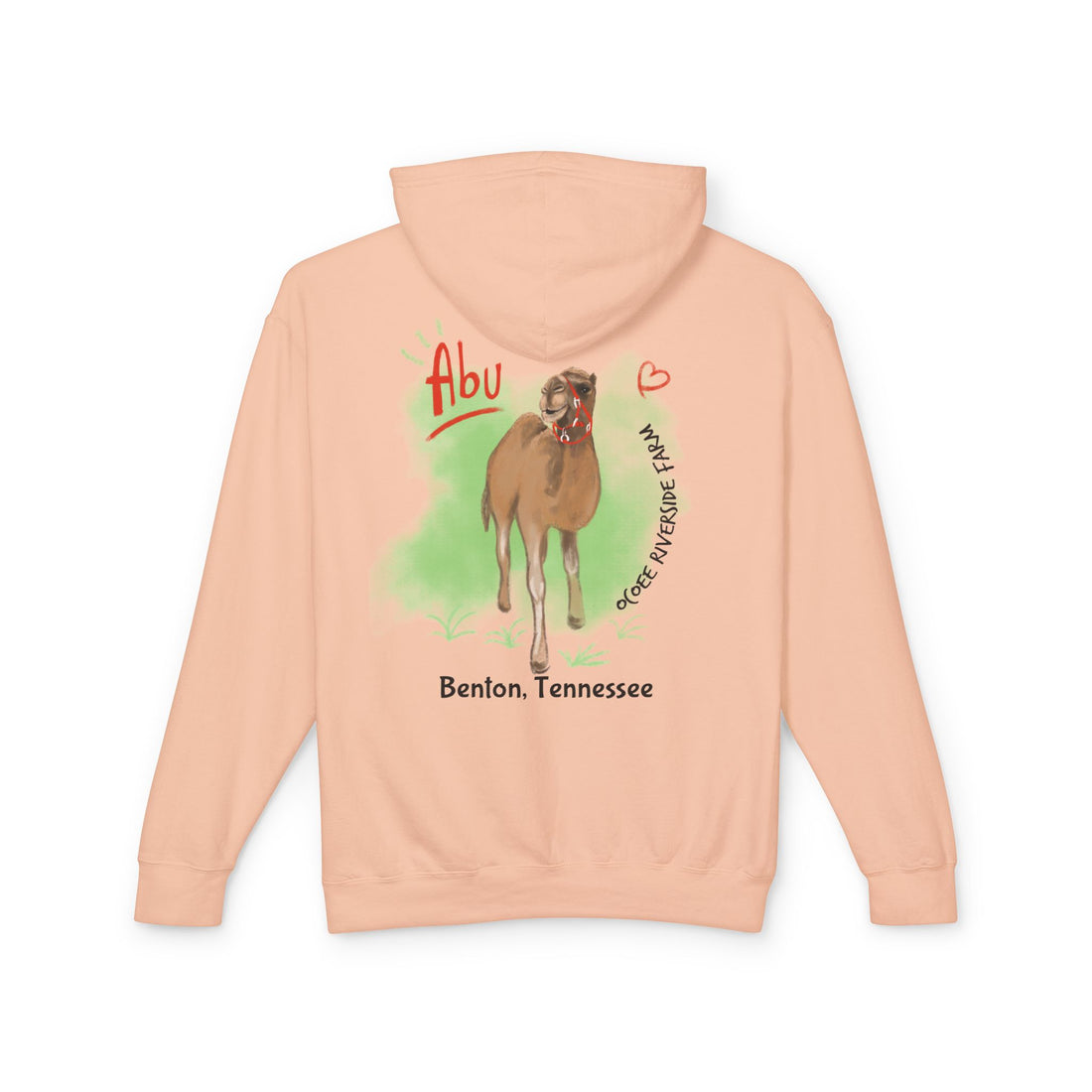 Unisex Lightweight Hooded Sweatshirt - Ocoee Riverside Farm Cute Camel