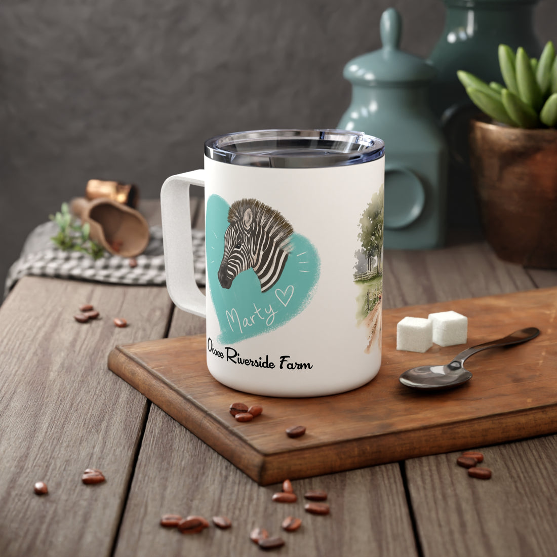 Rustic Insulated Coffee Mug | 10oz Mug with Farmhouse Design for Country Lovers