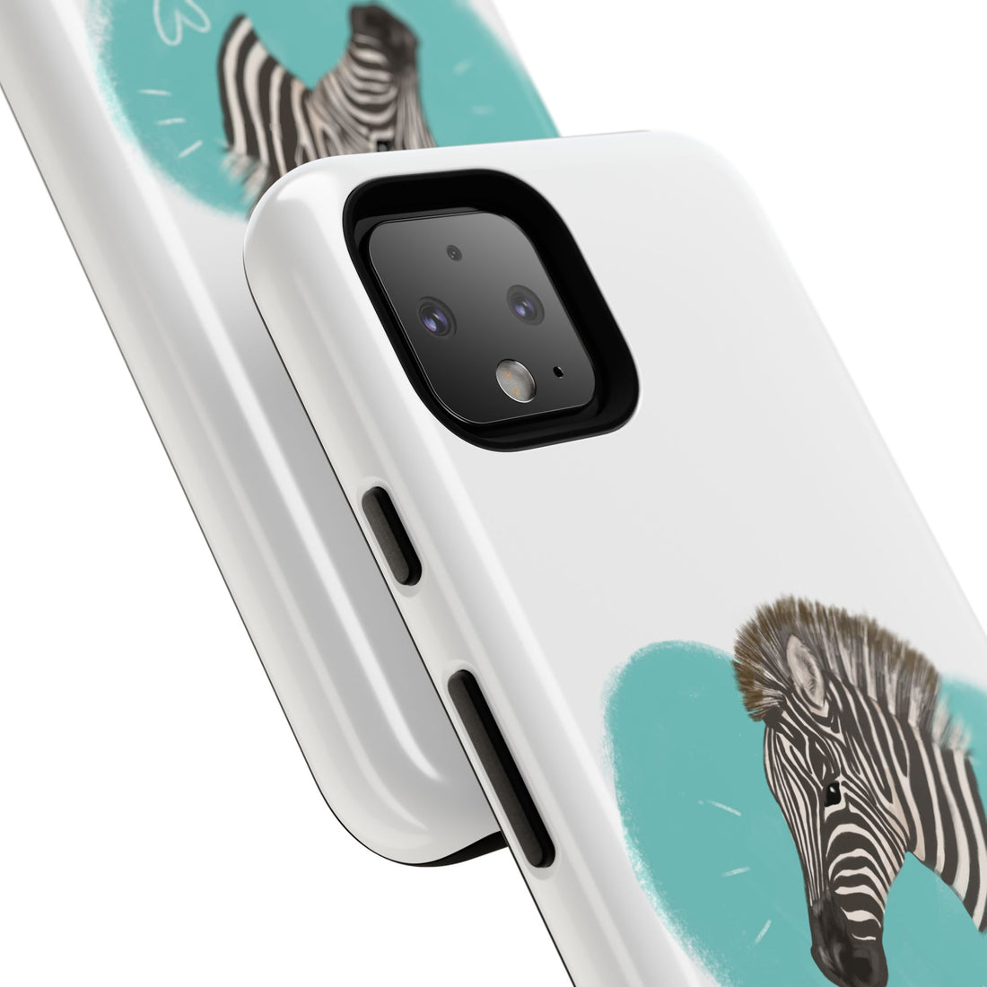 A zebra adorned with the word "Marty" creatively integrated into its stripes at Ocoee Riverside Farm Phone Case