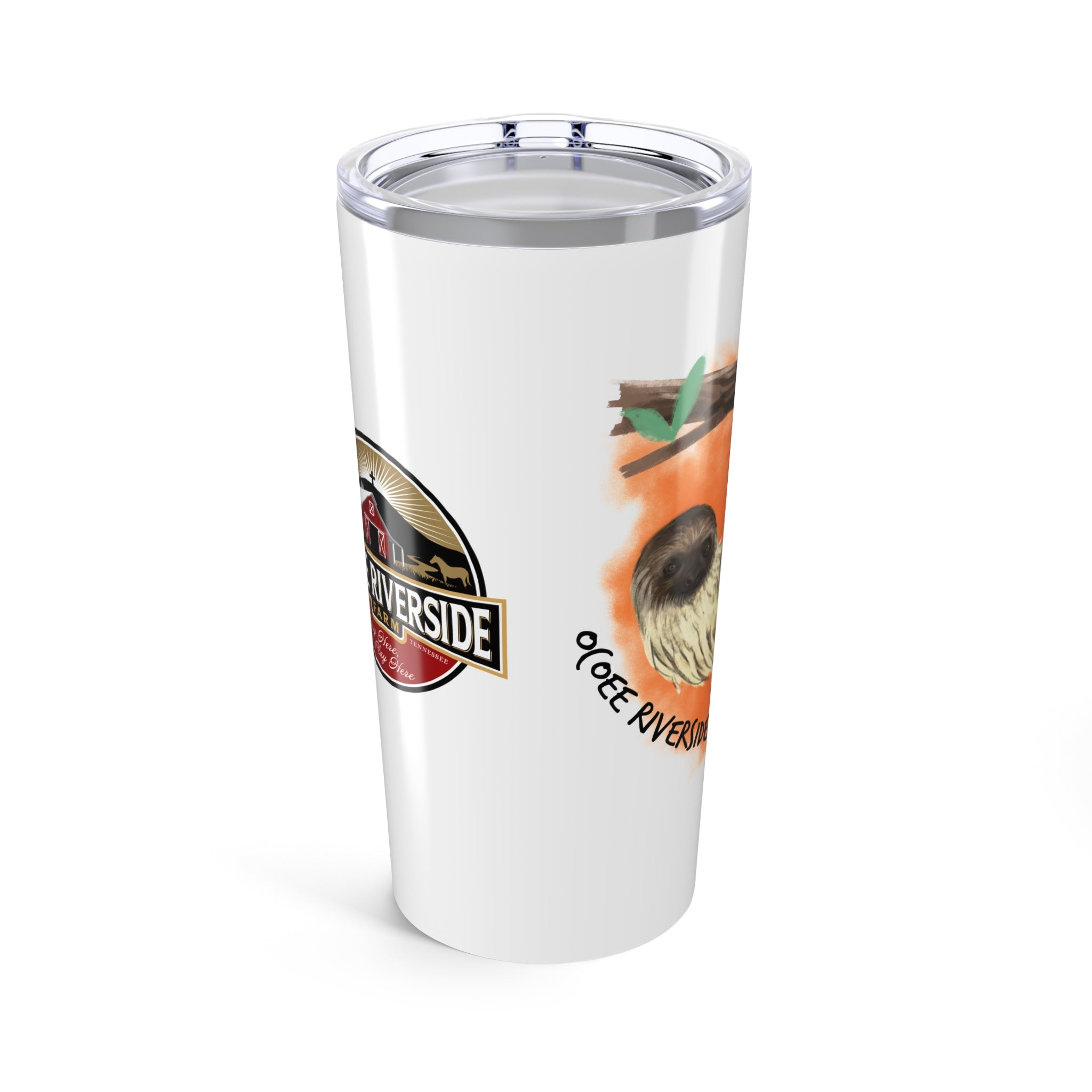 Custom 20oz Tumbler - Riverside Farm Sloth Design