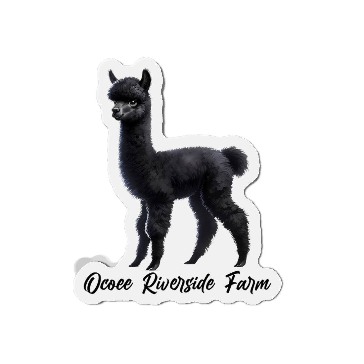Black Alpaca Die-Cut Magnet 