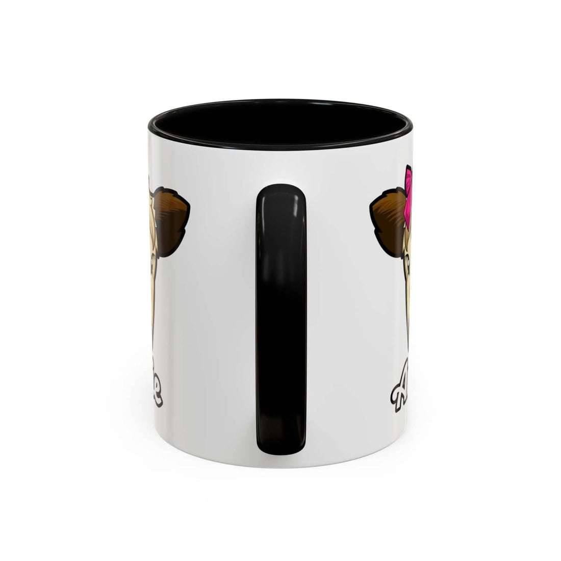 Farmhouse cow coffee mug with a red bow, ceramic design, and rustic charm.