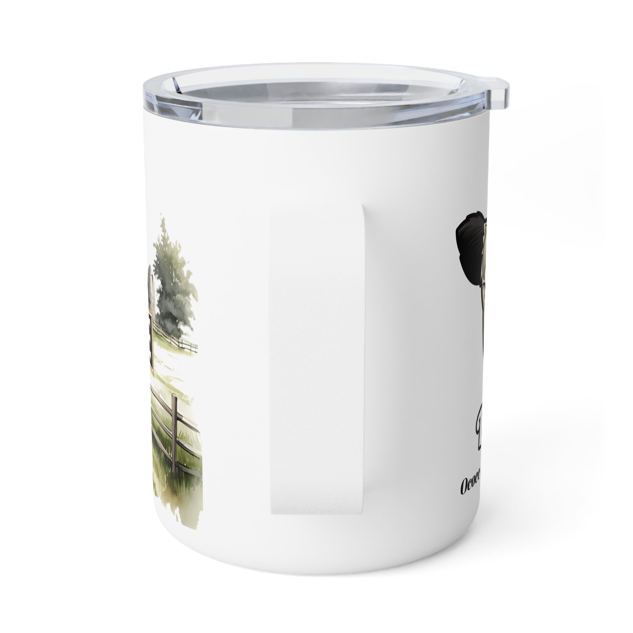 Rustic Farmhouse Insulated Coffee Mug - 10oz with Whimsical Artwork