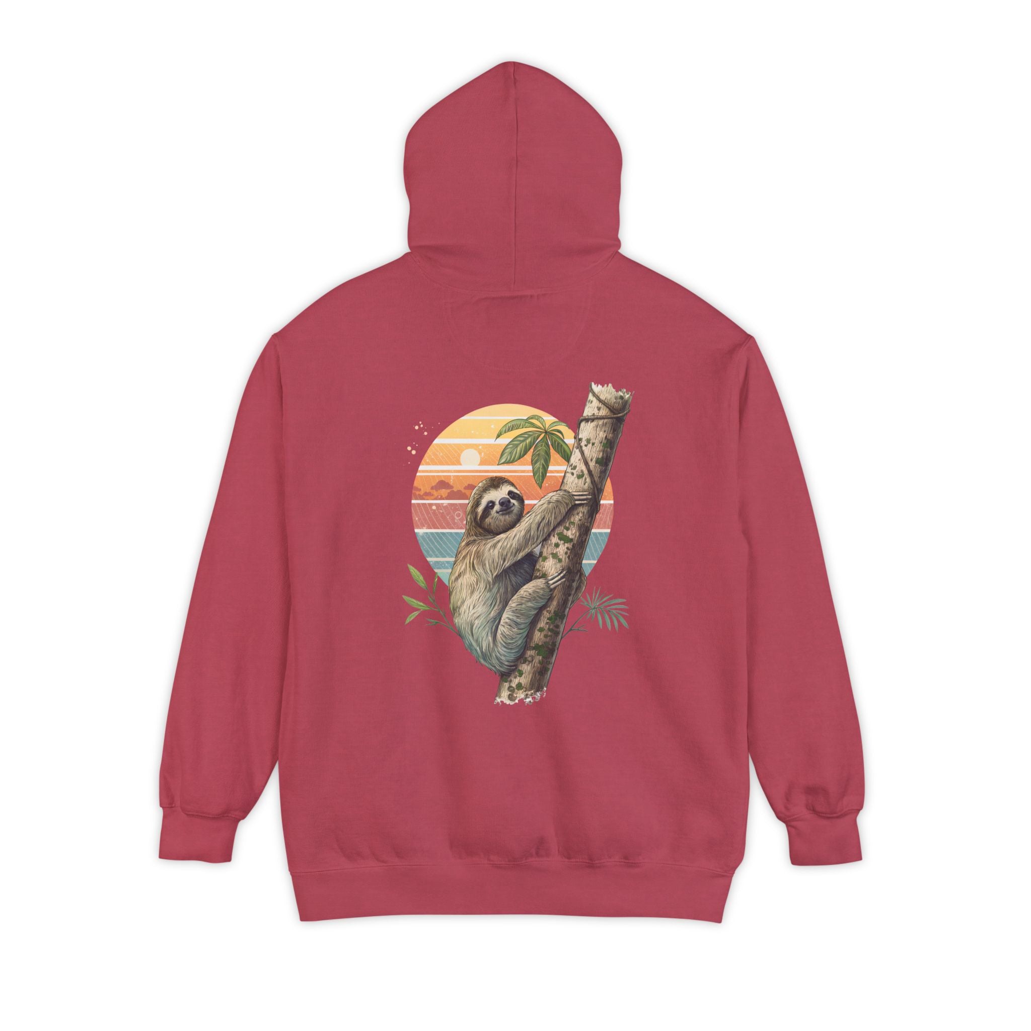 Funny Sloth Vintage-Inspired Unisex Garment-Dyed Hoodie - Cozy Universe Design