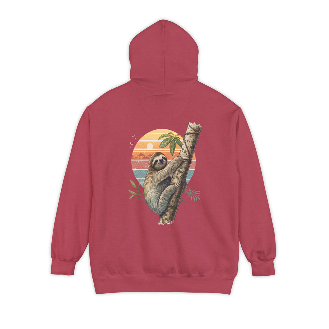 Funny Sloth Vintage-Inspired Unisex Garment-Dyed Hoodie - Cozy Universe Design
