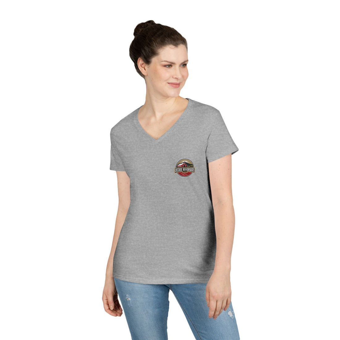 Women’s Spud Heart V-Neck T-Shirt - Ocoee Riverside Farm, Tennessee