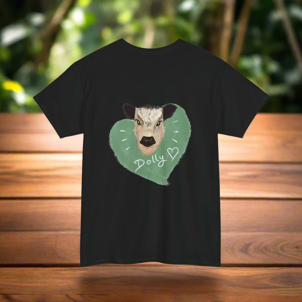 Dolly Cow Unisex Heavy Cotton Tee - Cute Farm Animal Graphic T-Shirt