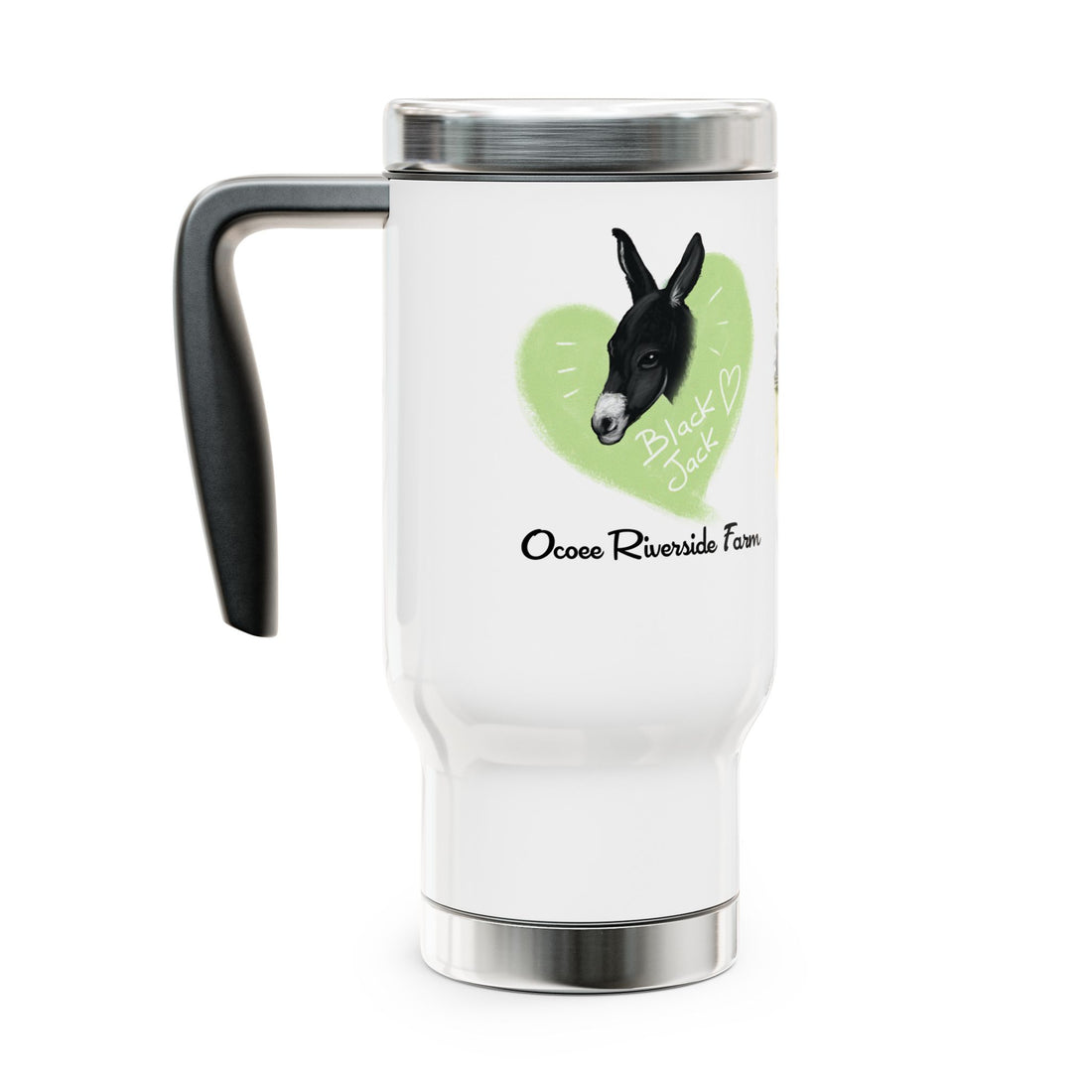 Personalized Stainless Steel Travel Mug - Farm Animal Design, 14oz