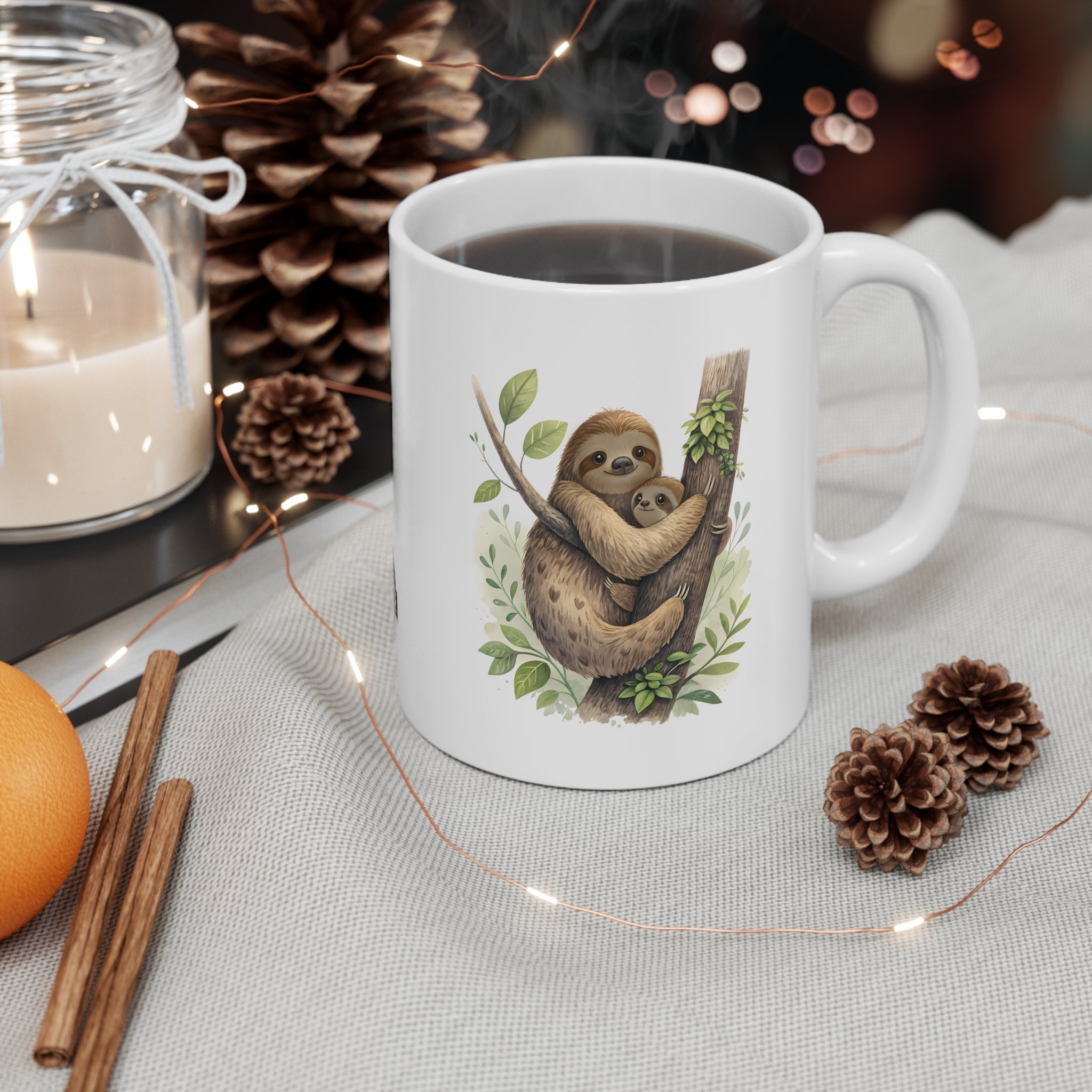Ocoee Riverside Sloth Ceramic Coffee Cup - 11oz & 15oz Mugs