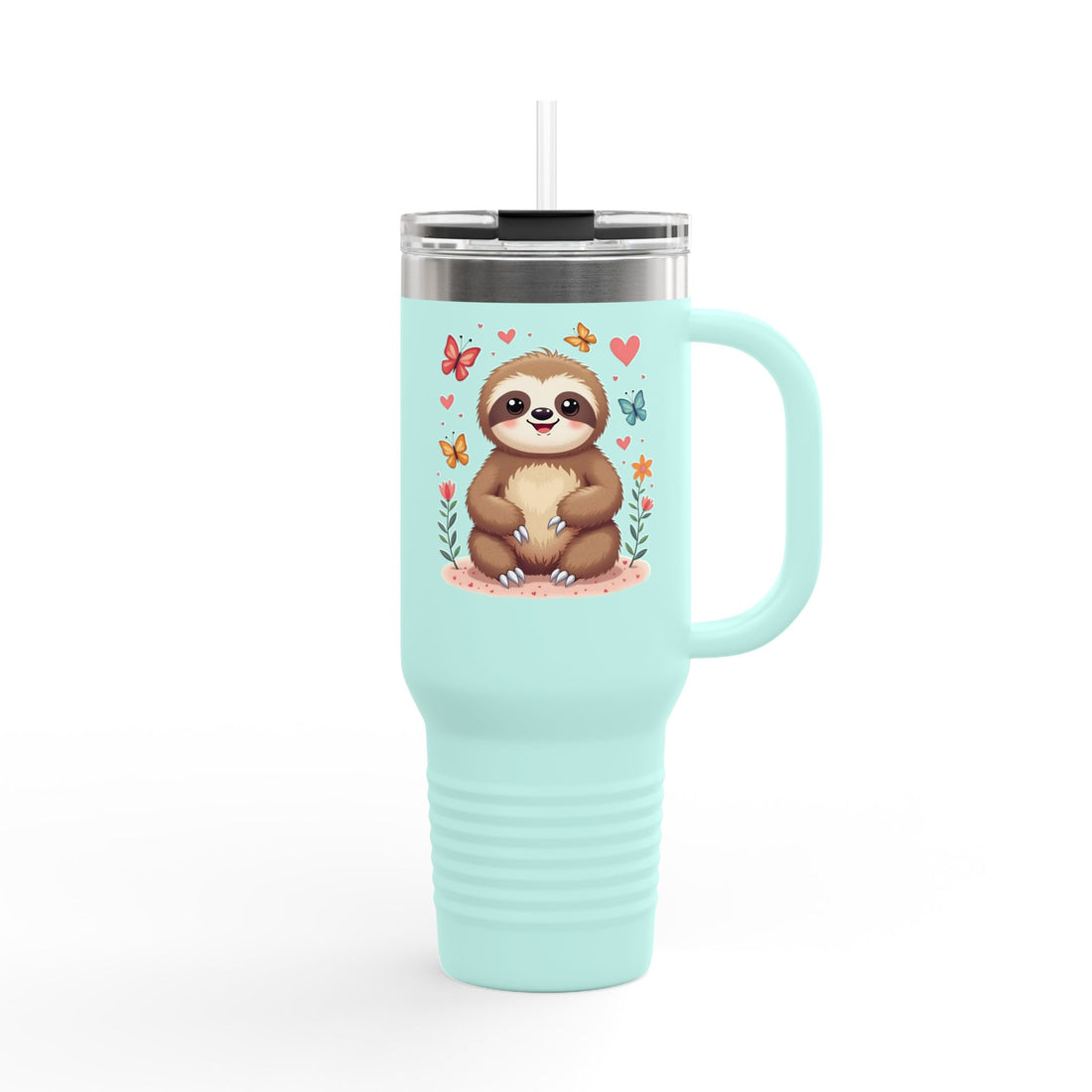 Cute Sloth Insulated Travel Mug - 40oz with Straw | Perfect Gift for Nature Lovers & Adventurers