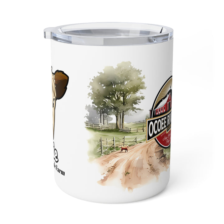 Rustic Farmhouse Insulated Coffee Mug - 10oz with Whimsical Artwork