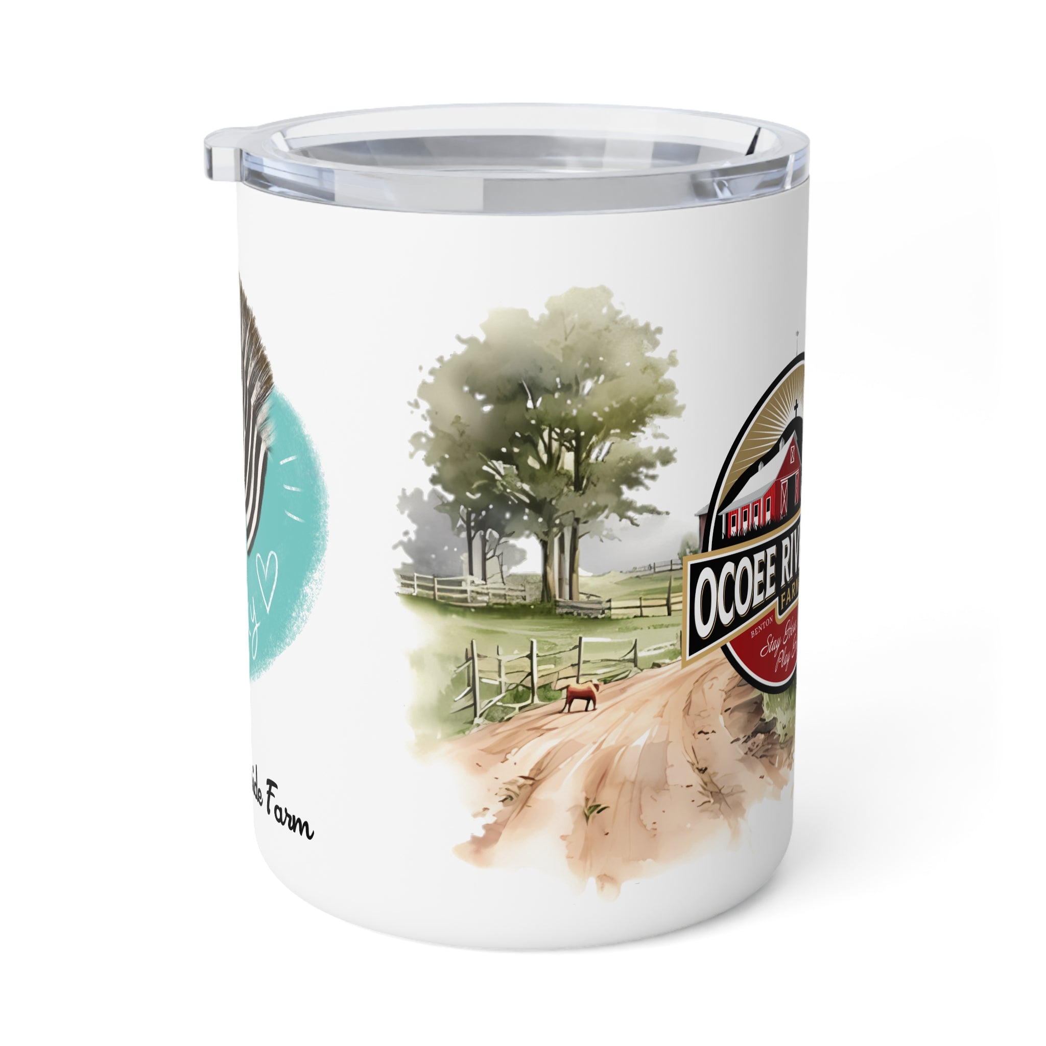 Rustic Farmhouse Insulated Coffee Mug - 10oz with Whimsical Artwork