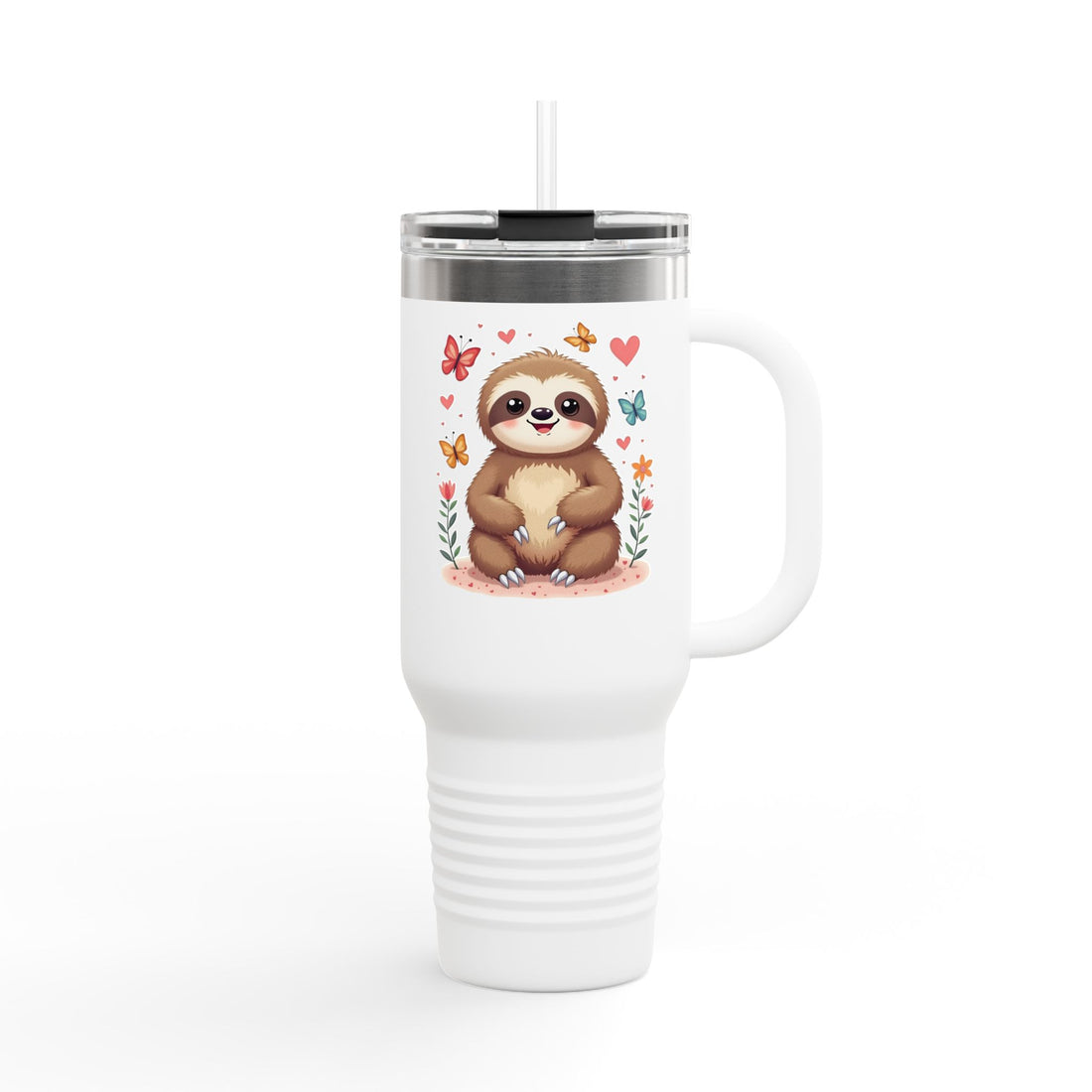 Cute Sloth Insulated Travel Mug - 40oz with Straw | Perfect Gift for Nature Lovers & Adventurers