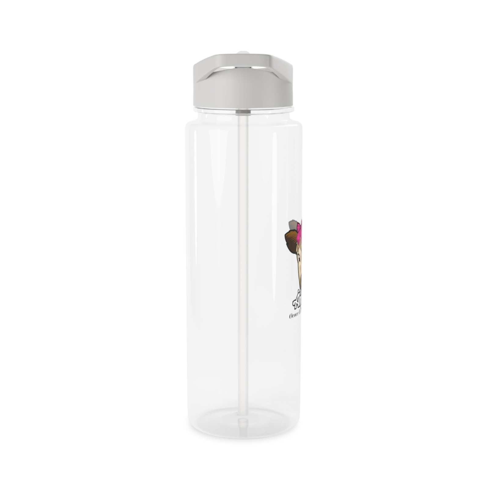 Clear Farm Animal Water Bottle with spill-resistant lid and foldable straw, BPA-free and leak-proof, ideal for kids and adults.