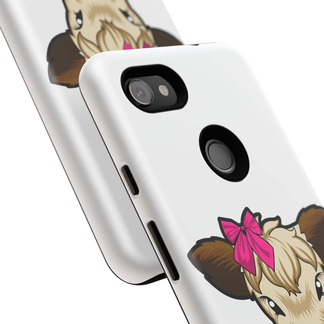 Annie the Cow phone case with cute farmhouse design and red bow, perfect farm animal lover gift.