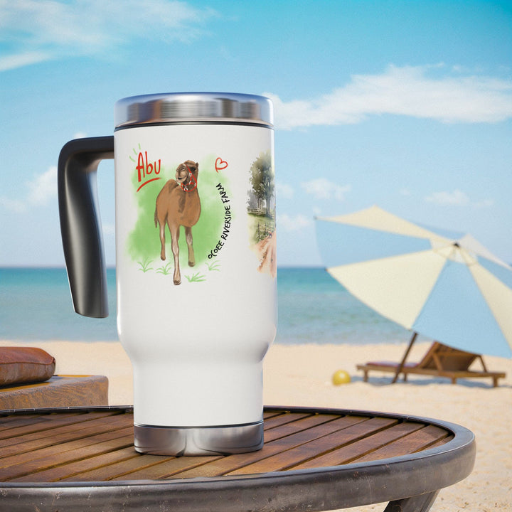 Personalized Stainless Steel Travel Mug - Farm Animal Design, 14oz