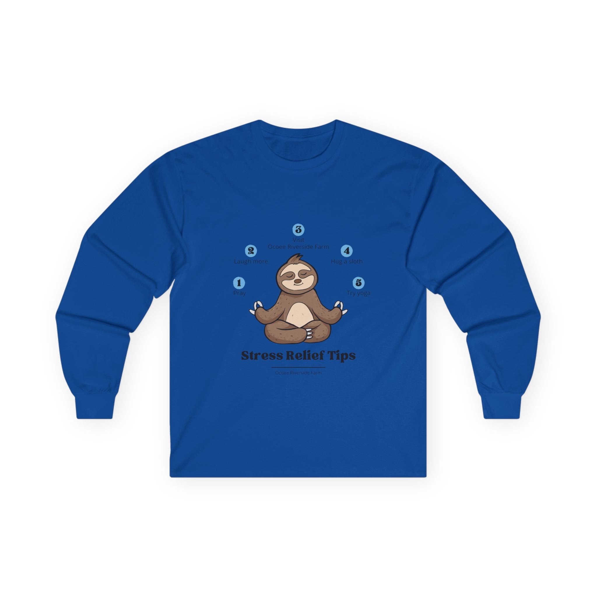 Sloth Long Sleeve Tee - Funny Stress-Free Design