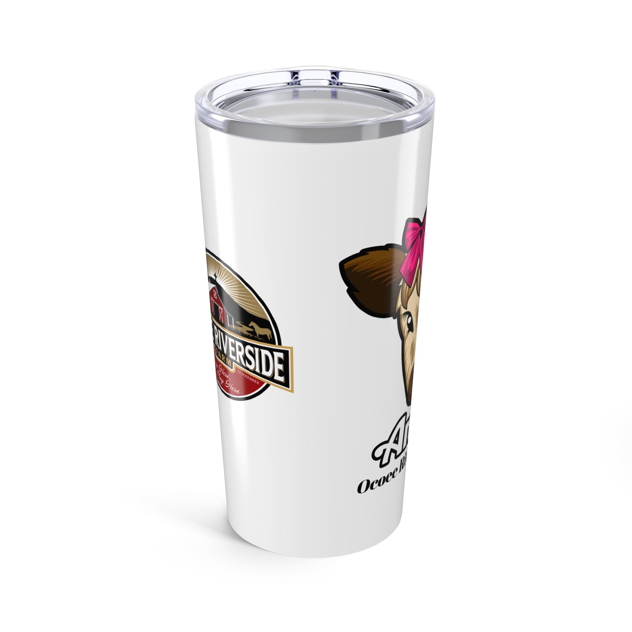 Custom 20oz Tumbler - Riverside Farm Cute Cow Design