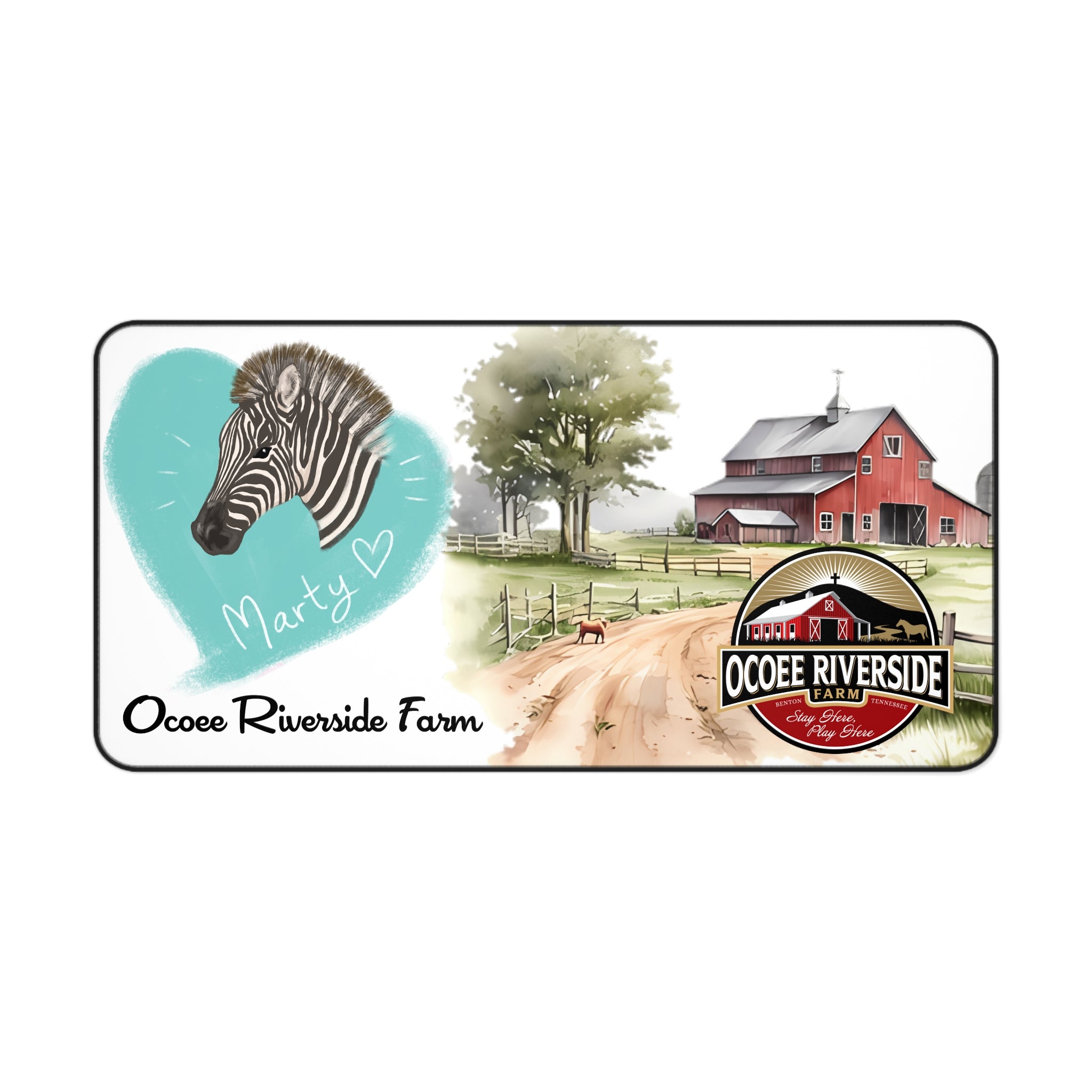 Animal Farm Custom Ocoee Riverside Farm Desk Mat Design