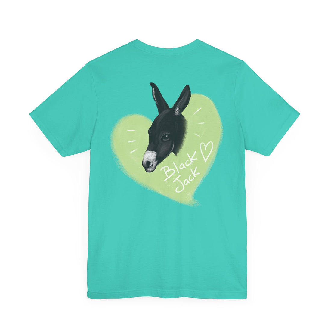 A donkey featuring the words "Black Jack" prominently displayed on its side at Ocoee Riverside Farm T-Shirt