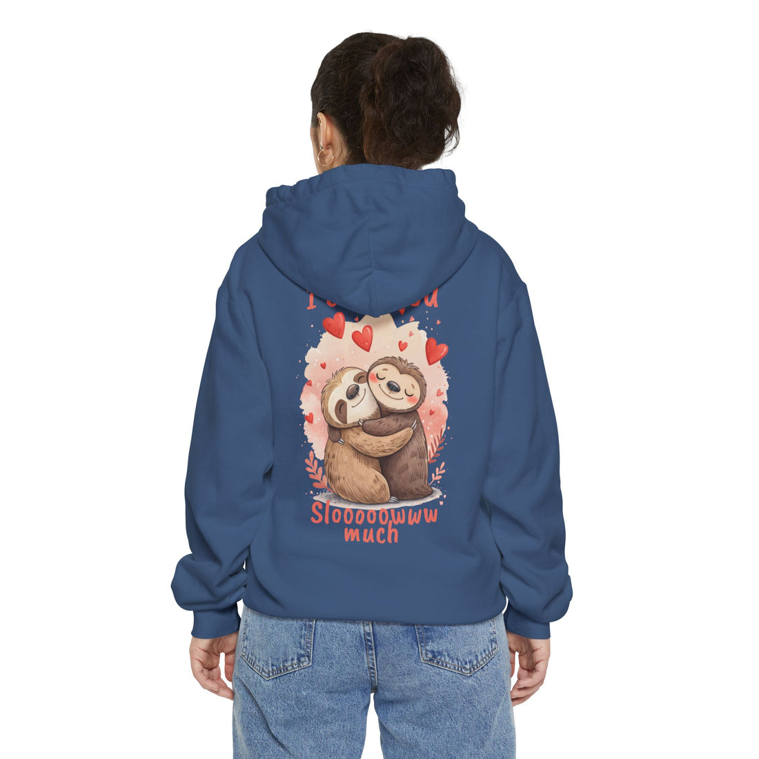 Adorable Sloth Love Hoodie - Unisex Garment-Dyed Hoodie for Warm Feelings and Cuddles