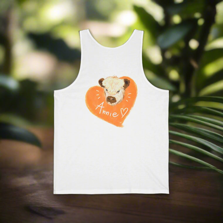 Custom Cute Cow Unisex Jersey Tank Top | Personalized Gift for Animal Lovers