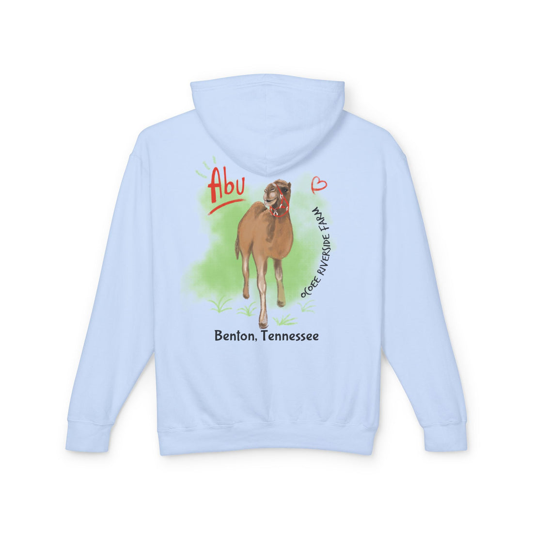 Unisex Lightweight Hooded Sweatshirt - Ocoee Riverside Farm Cute Camel