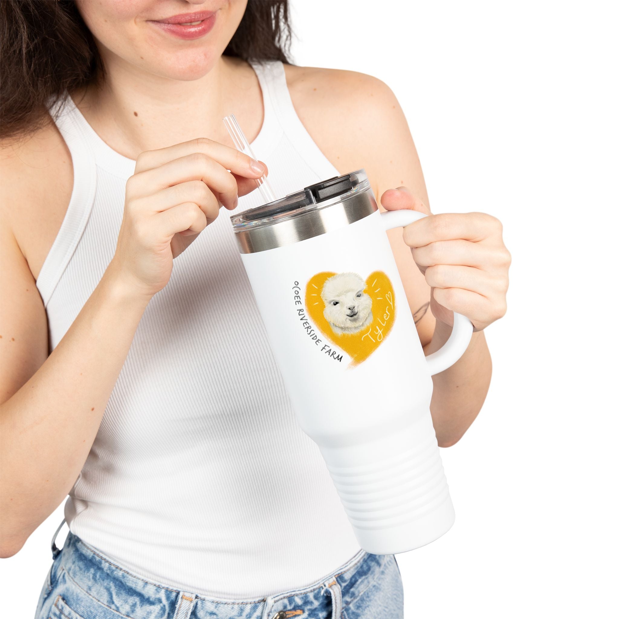 Cute Alpaca Insulated Travel Mug - 40oz - Perfect for Adventure Lovers!