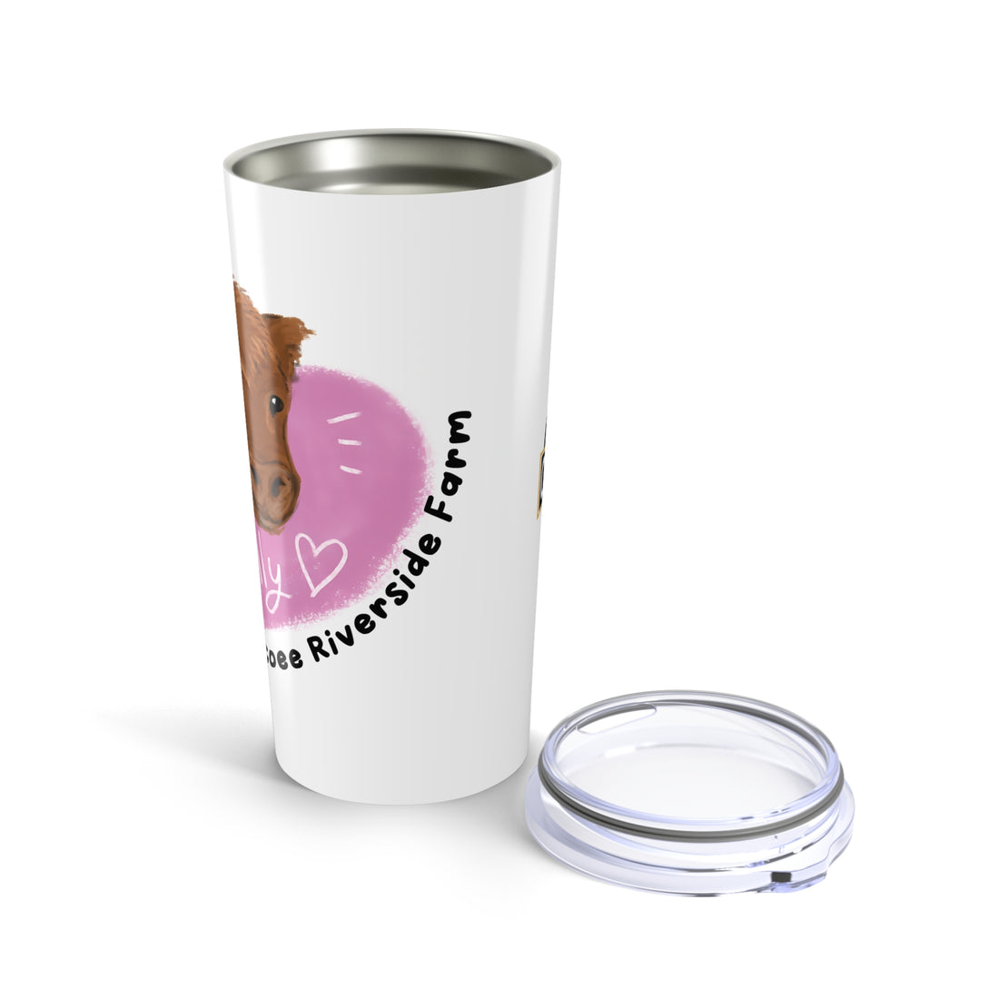 Custom 20oz Tumbler - Riverside Farm Cute Cow Design