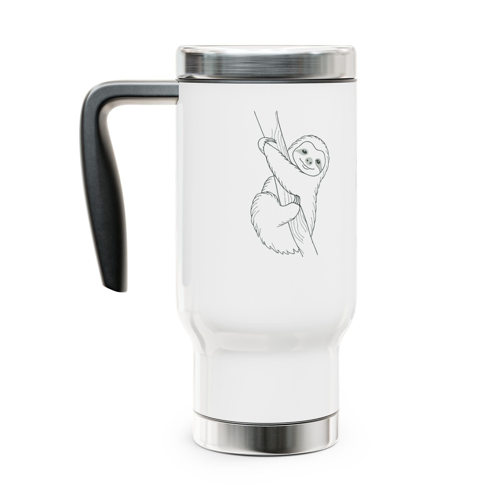 Cute Sloth Stainless Steel Travel Mug - 14oz with Handle - Perfect for Coffee Lovers & Gifts