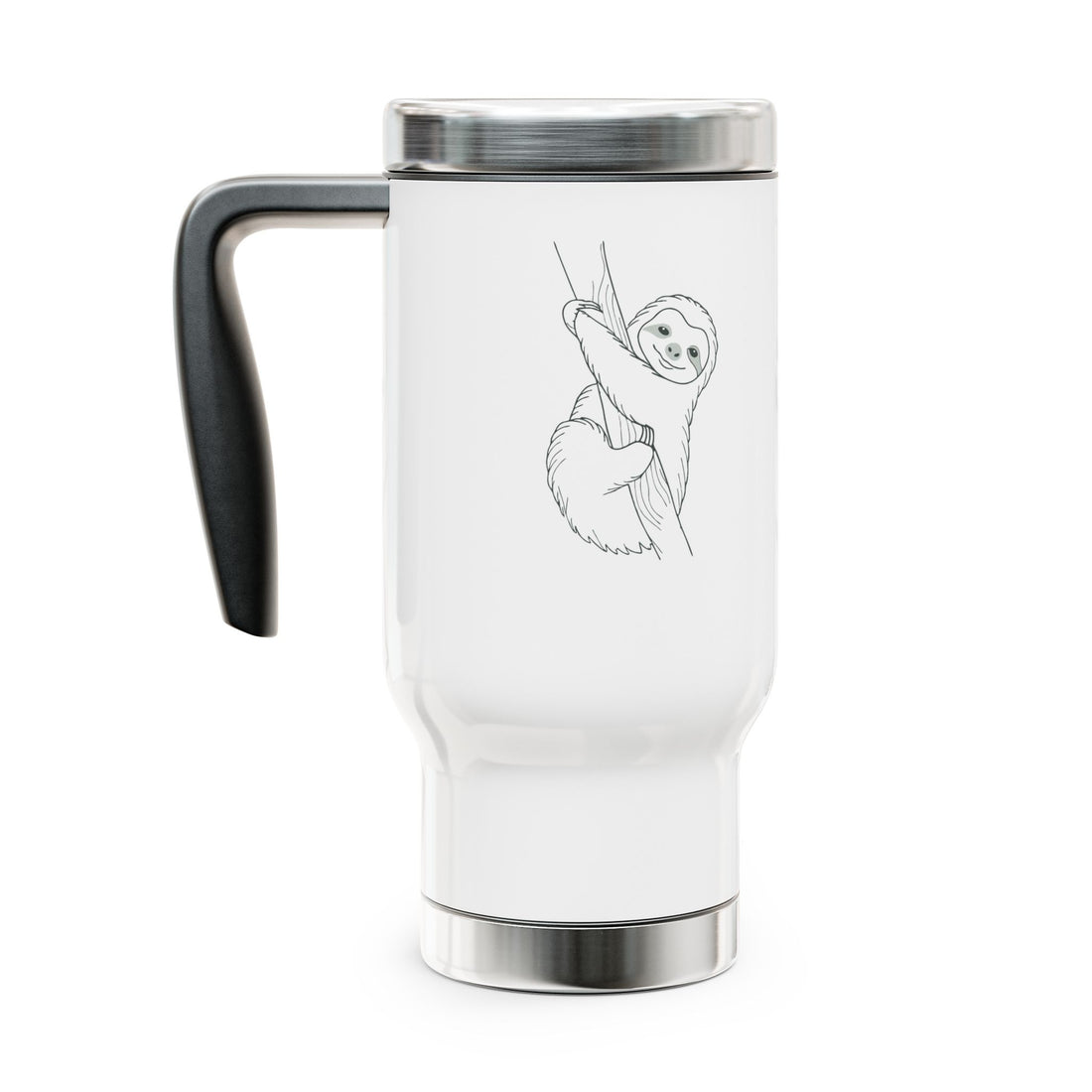 Cute Sloth Stainless Steel Travel Mug - 14oz with Handle - Perfect for Coffee Lovers & Gifts