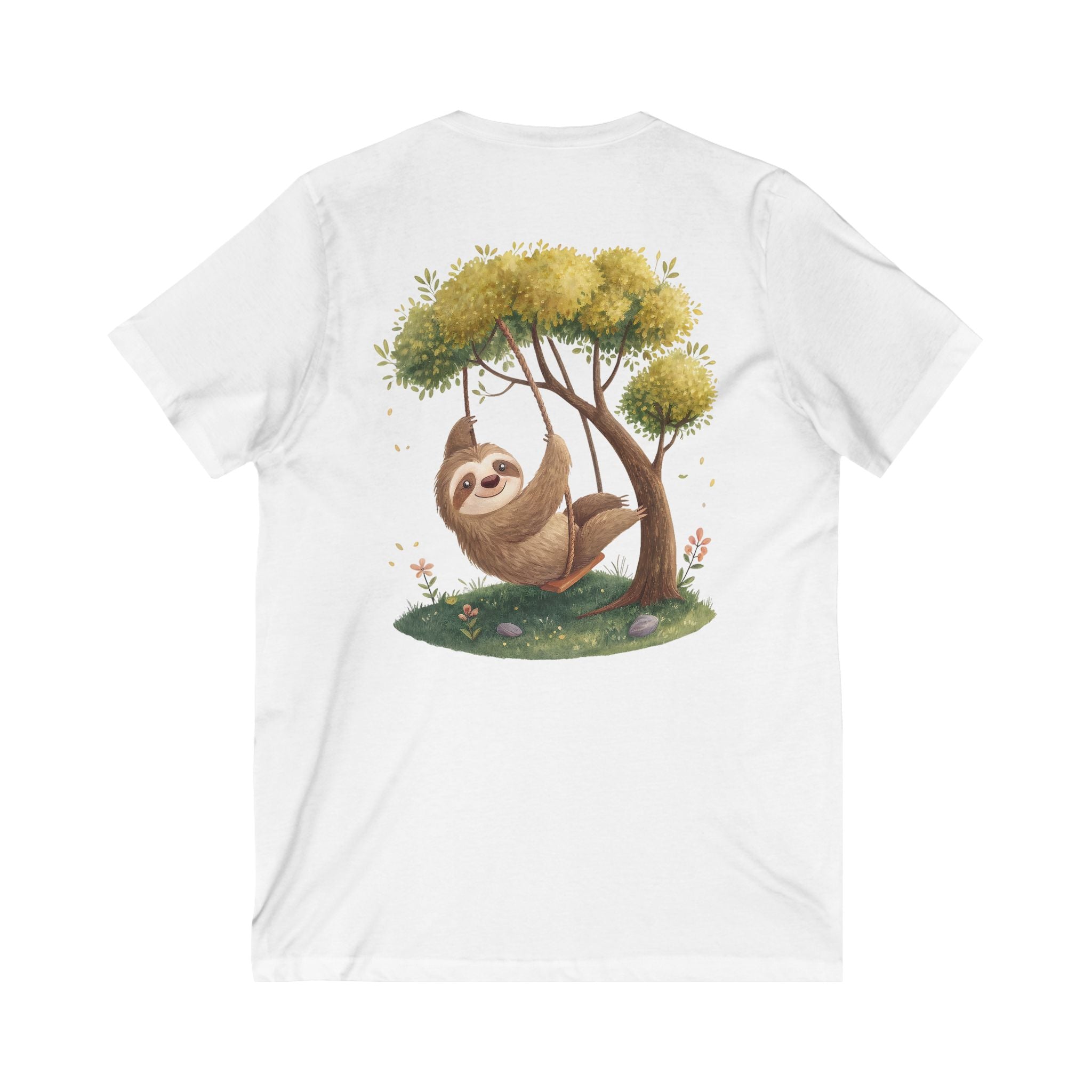 Sloth V-Neck Tee - Relaxed Style for Nature Lovers
