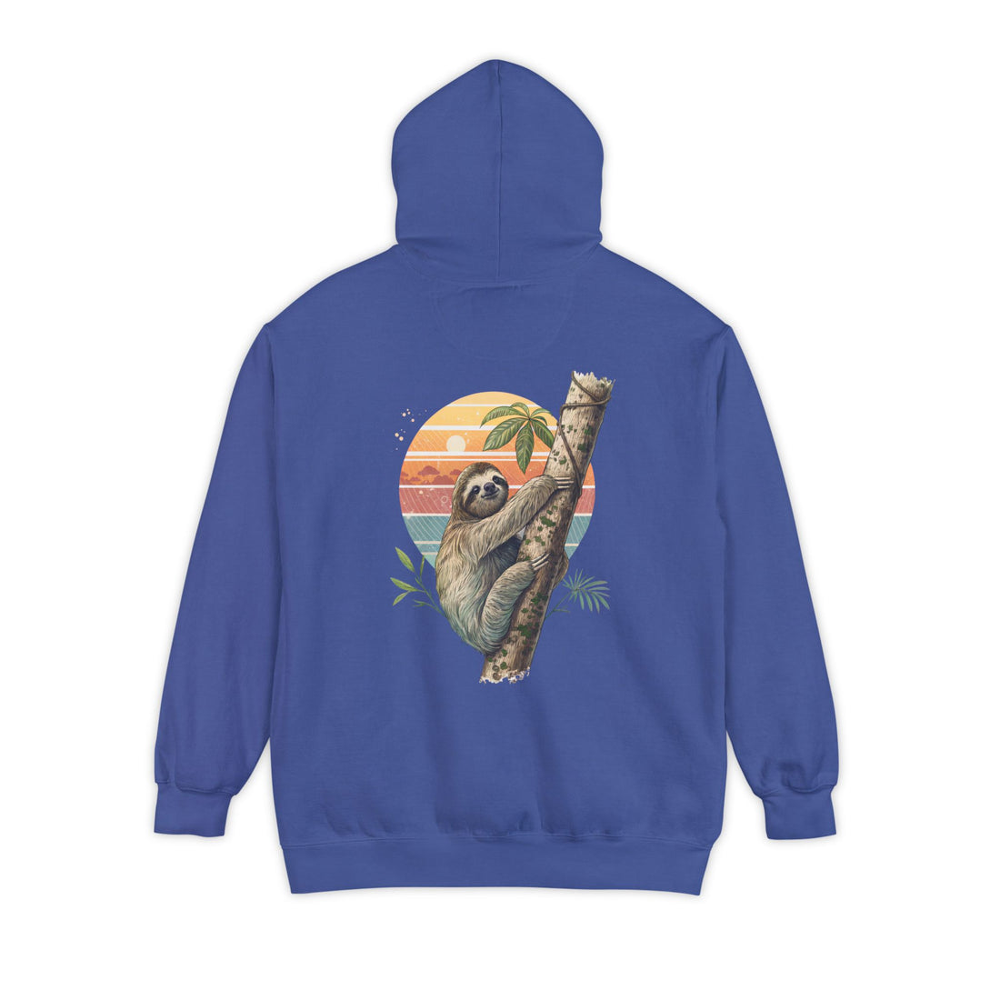 Funny Sloth Vintage-Inspired Unisex Garment-Dyed Hoodie - Cozy Universe Design