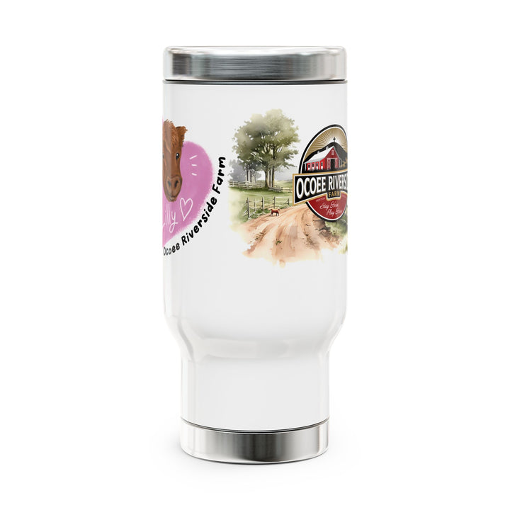 Personalized Stainless Steel Travel Mug - Farm Animal Design, 14oz