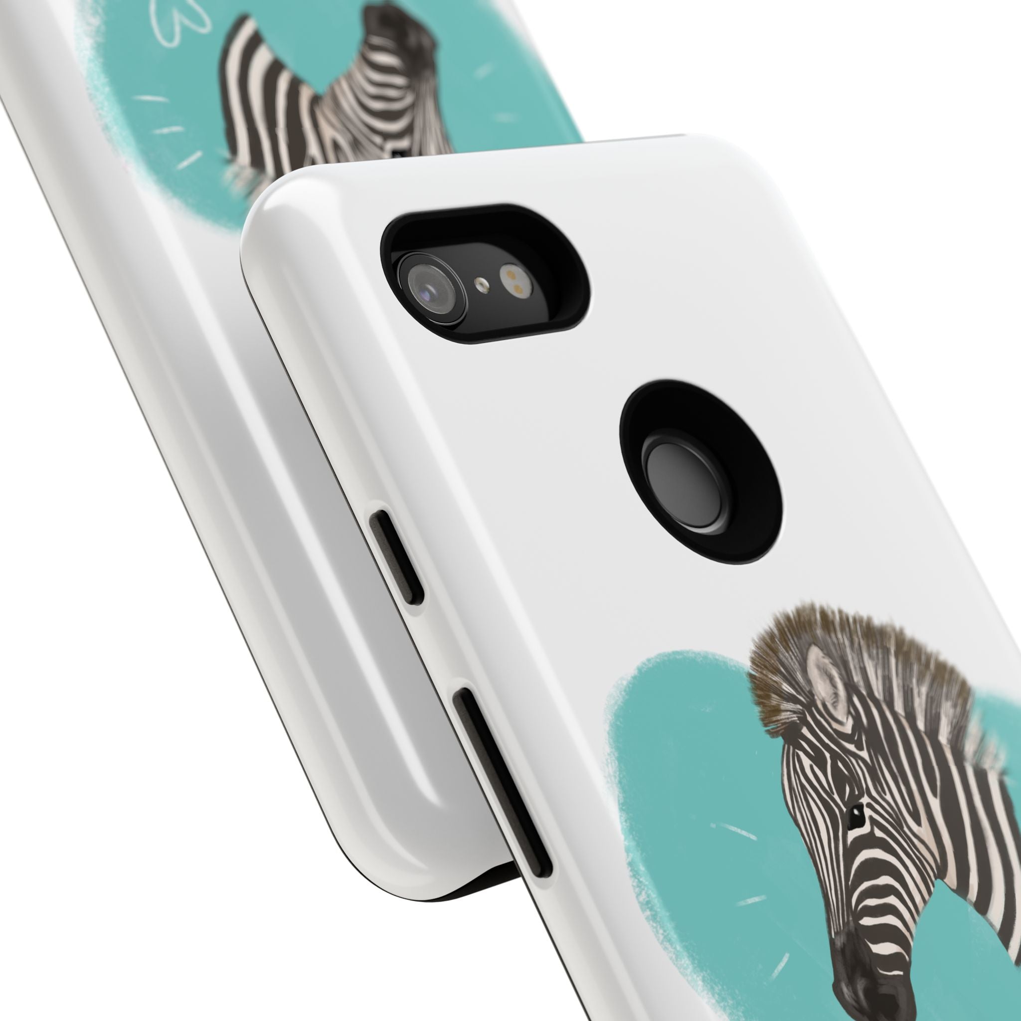 A zebra adorned with the word "Marty" creatively integrated into its stripes at Ocoee Riverside Farm Phone Case