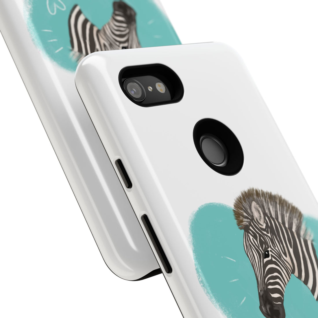 A zebra adorned with the word "Marty" creatively integrated into its stripes at Ocoee Riverside Farm Phone Case