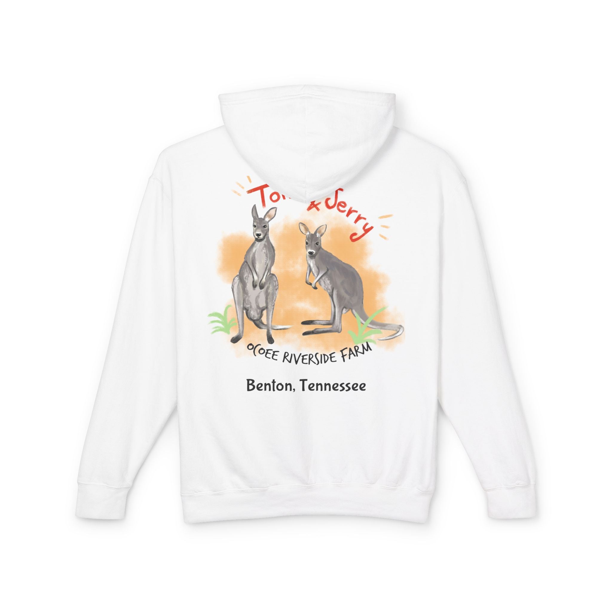 Unisex Lightweight Hooded Sweatshirt - Ocoee Riverside Farm Cute Kangaroo