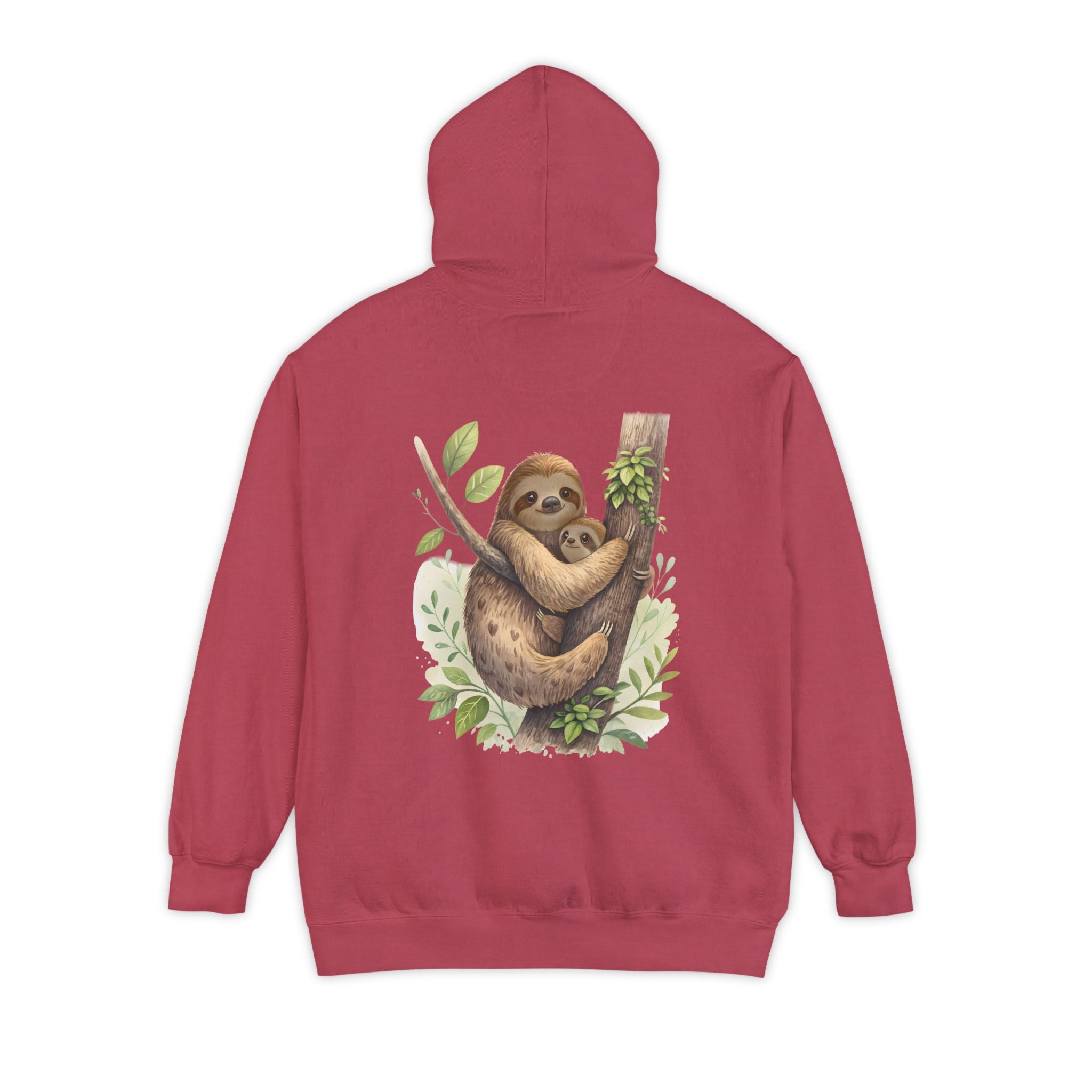 Cozy Sloth Hoodie - Unisex Garment-Dyed Sweatshirt with Nature Design