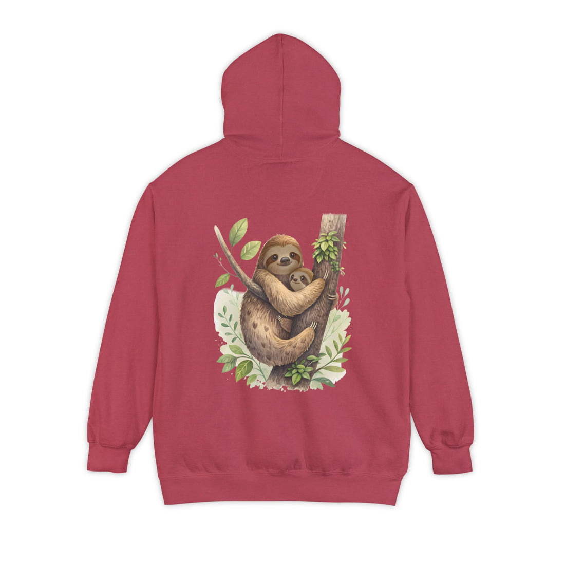 Cozy Sloth Hoodie - Unisex Garment-Dyed Sweatshirt with Nature Design