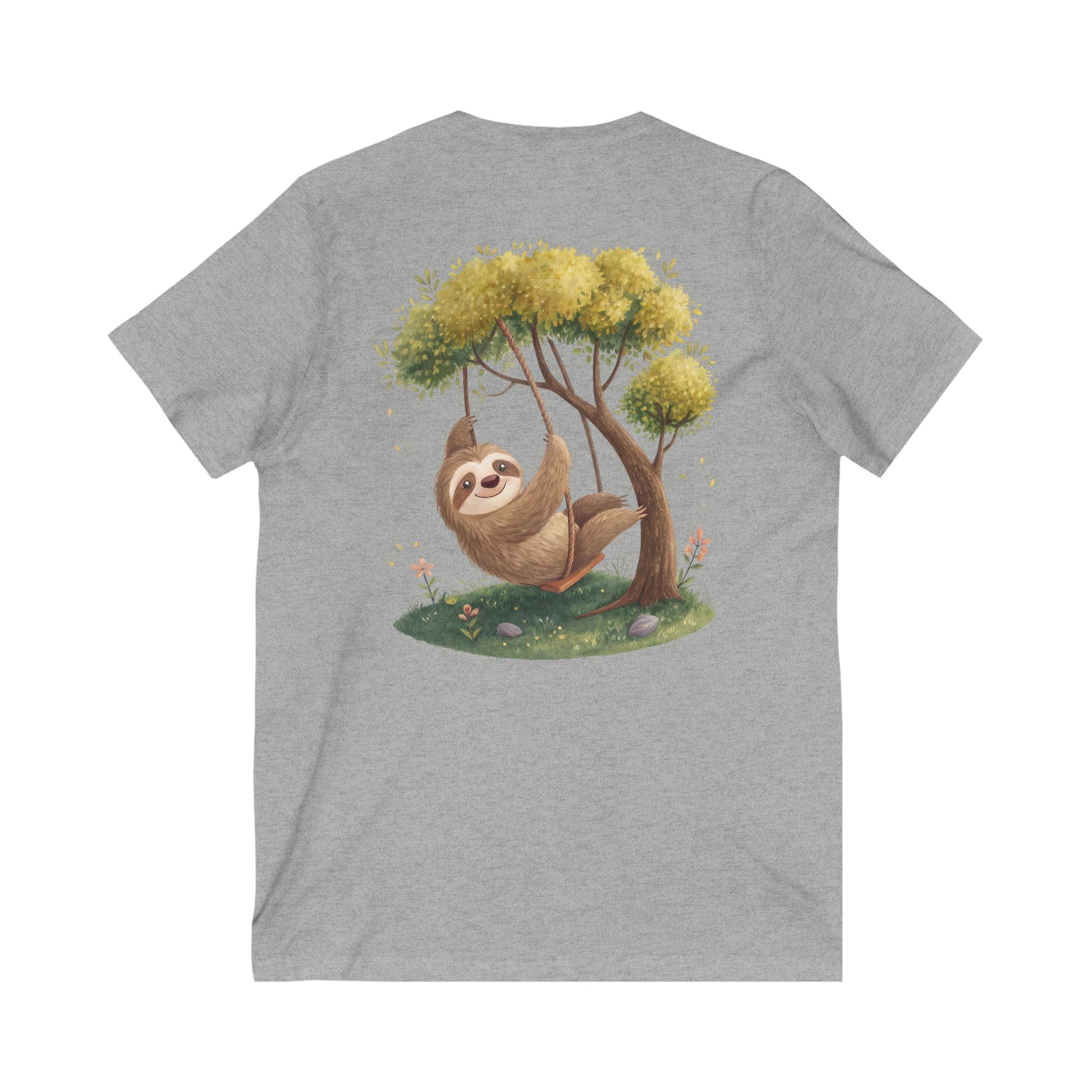 Sloth V-Neck Tee - Relaxed Style for Nature Lovers