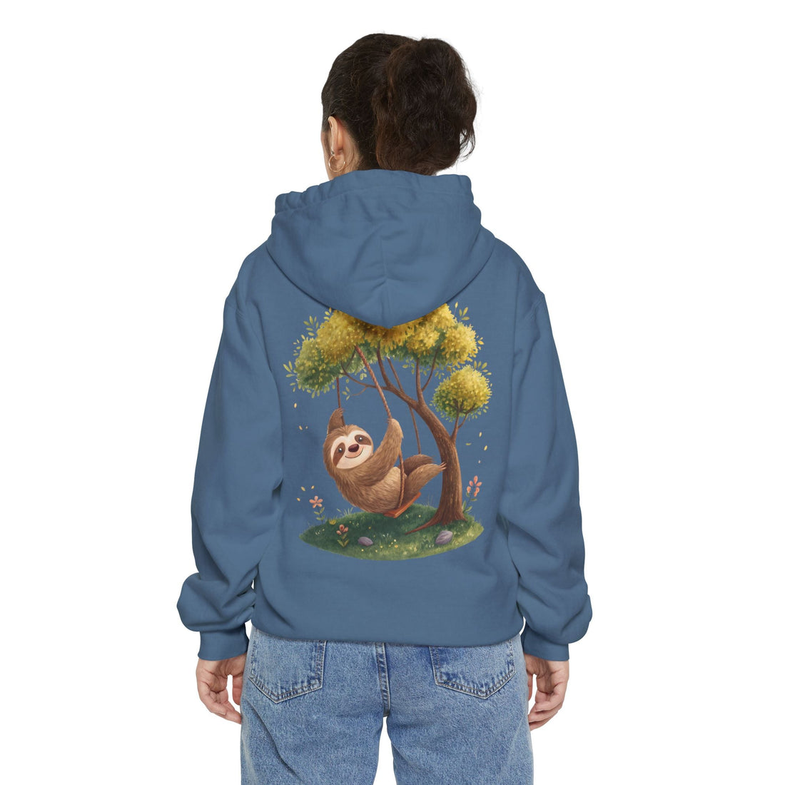 Cute Sloth Garment-Dyed Hoodie