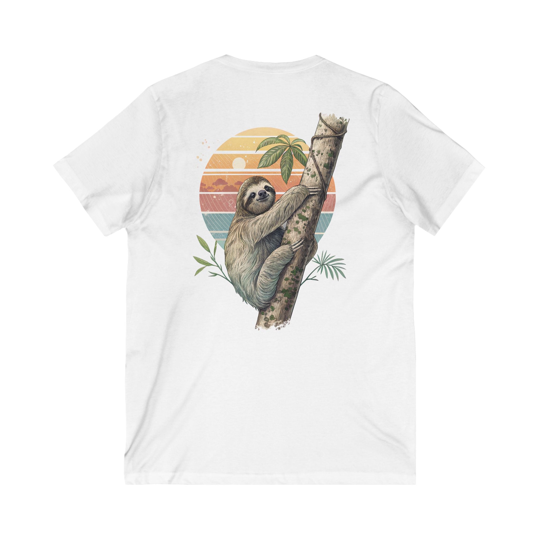 Unisex Sloth V-Neck T-Shirt
