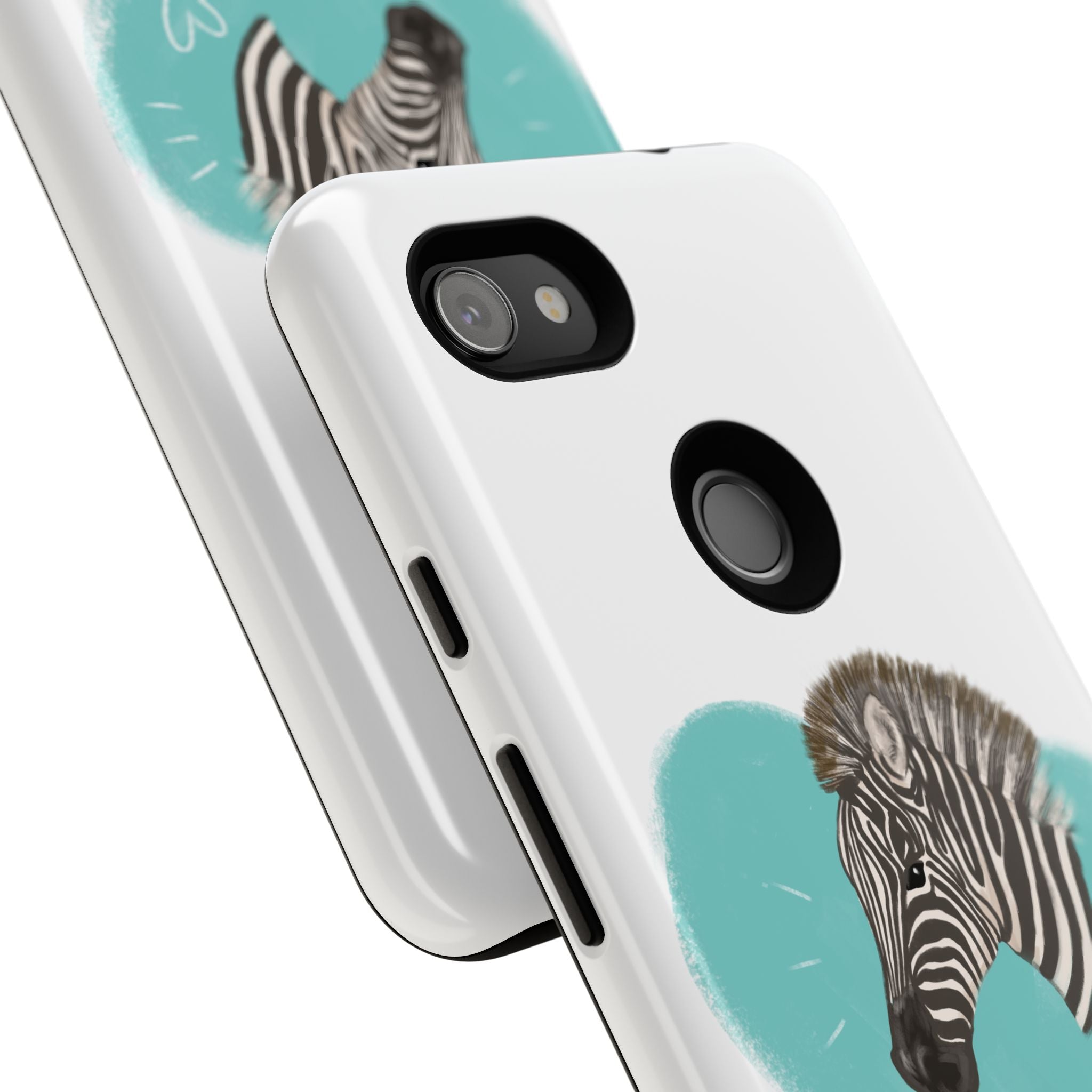 A zebra adorned with the word "Marty" creatively integrated into its stripes at Ocoee Riverside Farm Phone Case