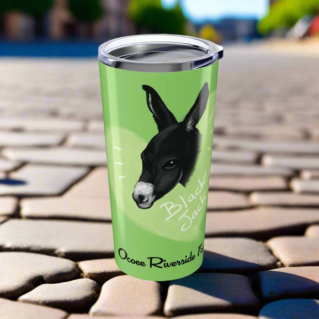 Custom 20oz Tumbler - Riverside Farm Donkey Design