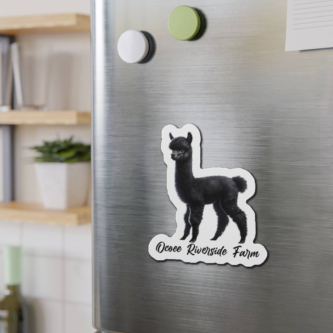 Black Alpaca Die-Cut Magnet 