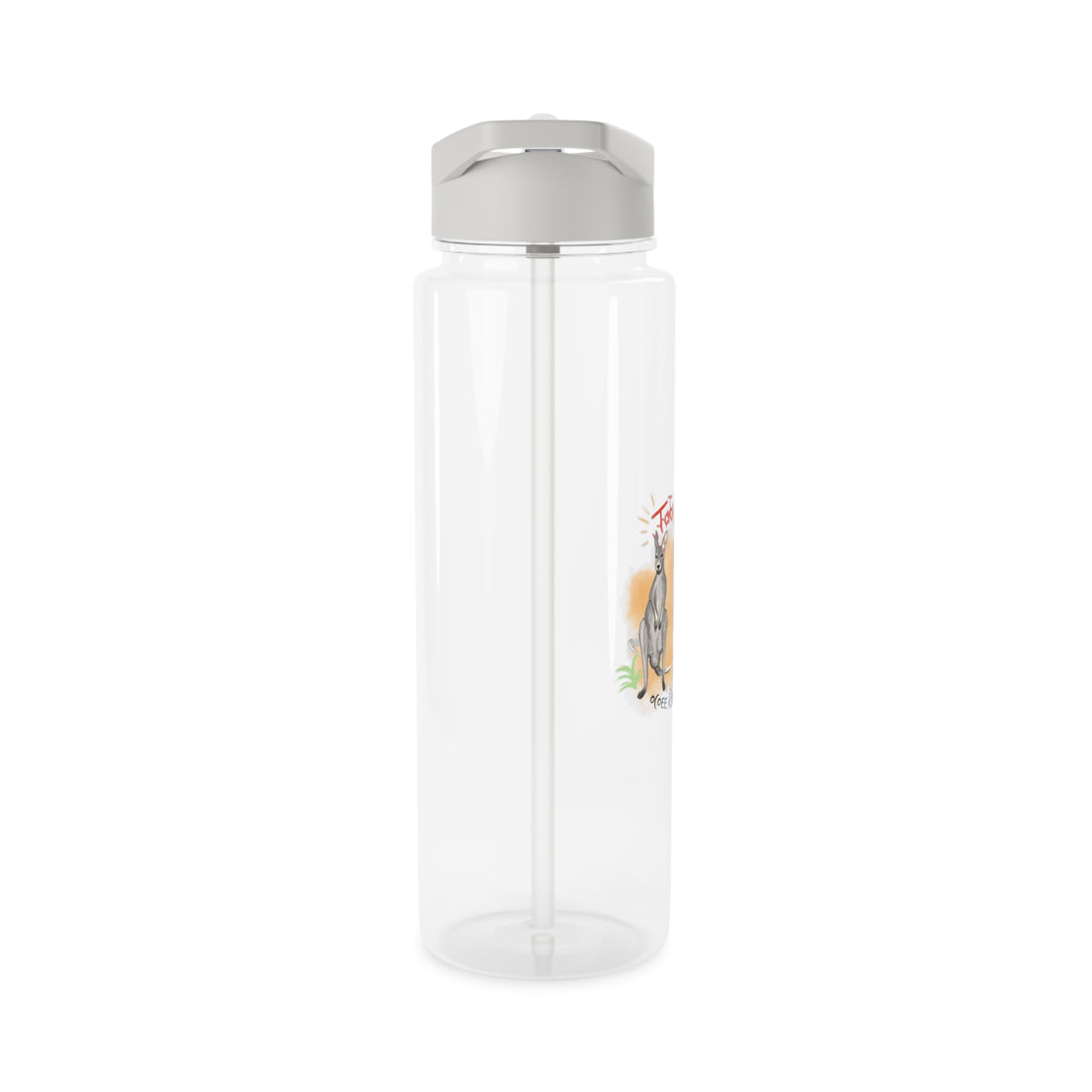 Cute Kangaroo Farm Tritan Water Bottle with Straw