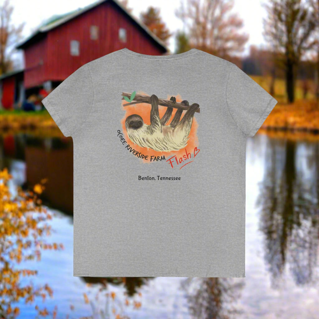Women’s Spud Heart V-Neck T-Shirt - Ocoee Riverside Farm, Tennessee