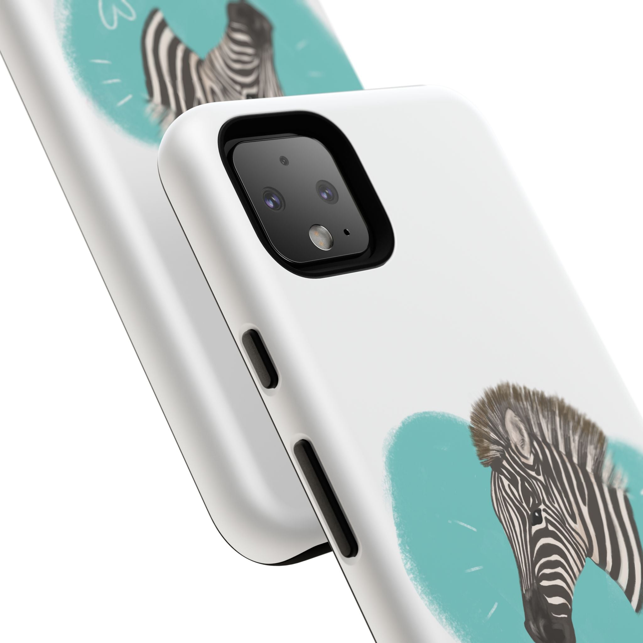 A zebra adorned with the word "Marty" creatively integrated into its stripes at Ocoee Riverside Farm Phone Case